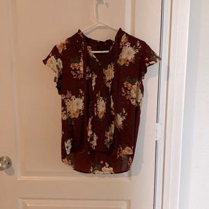 Floral burgundy blouse